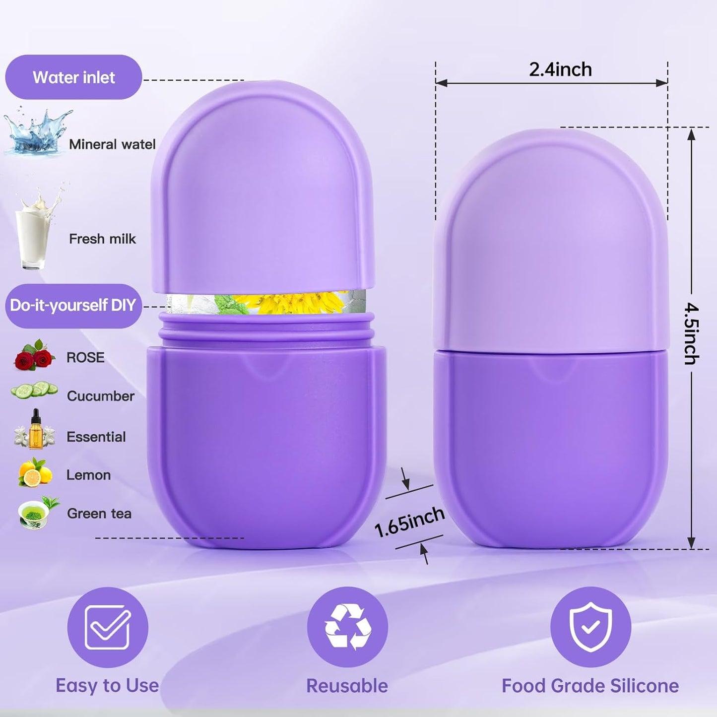 Ice Glow Facial Roller | DIY Skincare Ice Mold for Puffiness, Brightening & Skin Refresh | Reusable Silicone Beauty Tool