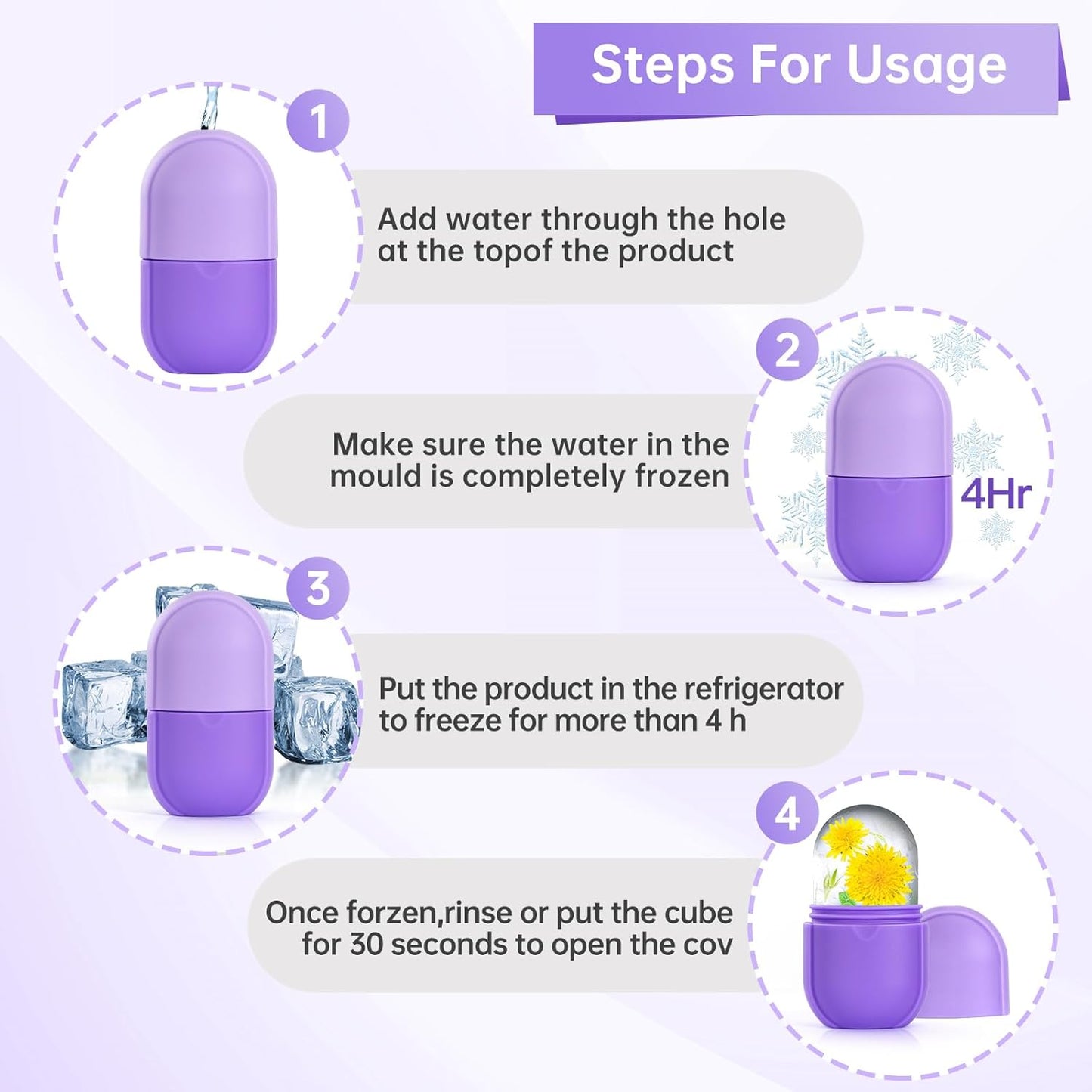 Ice Glow Facial Roller | DIY Skincare Ice Mold for Puffiness, Brightening & Skin Refresh | Reusable Silicone Beauty Tool