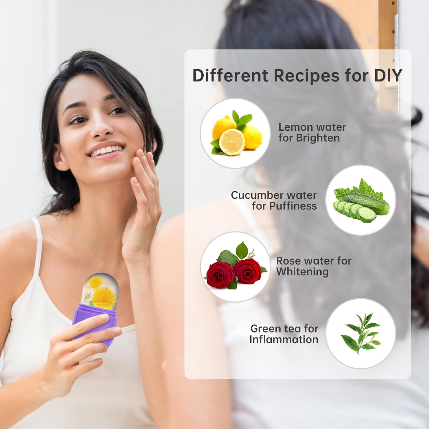 Ice Glow Facial Roller | DIY Skincare Ice Mold for Puffiness, Brightening & Skin Refresh | Reusable Silicone Beauty Tool
